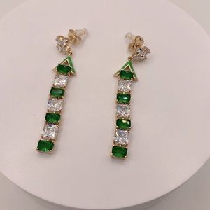 Elegant Zirconia Gold Drop Earrings